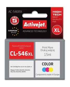 Activejet AC-546RX Tusz (zamiennik Canon CL-546XL Premium 15 ml kolor)