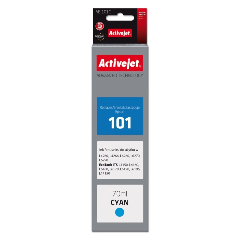Activejet AE-101C Tusz (zamiennik Epson 101 Supreme 70 ml niebieski)