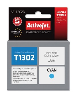 Activejet AE-1302N Tusz (zamiennik Epson T1302 Supreme 18 ml niebieski)