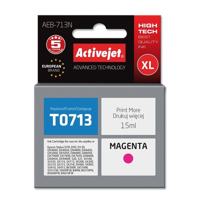 Activejet AEB-713N Tusz (zamiennik Epson T0713, T0893, T1003 Supreme 15 ml czerwony)