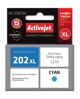 Activejet AE-202CNX Tusz (zamiennik Epson 202XL H24010 Supreme 12 ml niebieski)