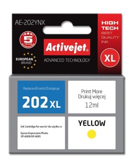 Activejet AE-202YNX Tusz (zamiennik Epson 202XL H44010 Supreme 12 ml żółty)