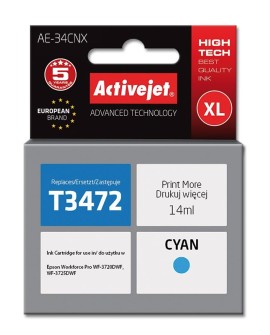 Activejet AE-34CNX Tusz (zamiennik Epson 34XL T3472 Supreme 14 ml niebieski)