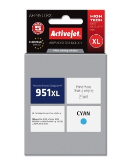 Activejet AH-951CRX Tusz (zamiennik HP 951XL CN046AE Premium 25 ml niebieski)