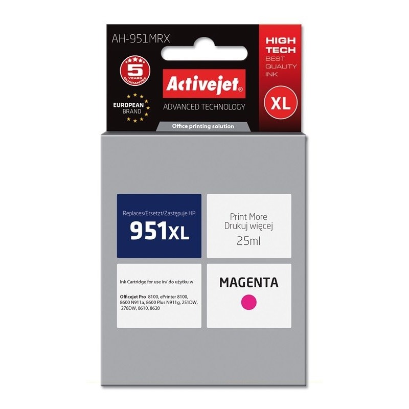 Activejet AH-951MRX Tusz (zamiennik HP 951XL CN047AE Premium 25 ml czerwony)