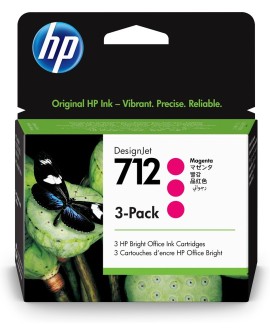 HP Zestaw 3 purpurowych wkładów atramentowych 712 DesignJet 29 ml