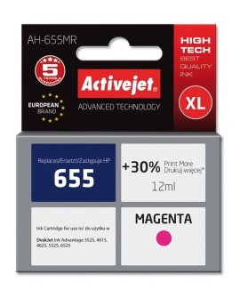 Activejet AH-655MR Tusz (zamiennik HP 655 CZ111AE Premium 12 ml czerwony)
