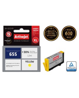 Activejet AH-655YR Tusz (zamiennik HP 655 CZ112AE Premium 12 ml żółty)