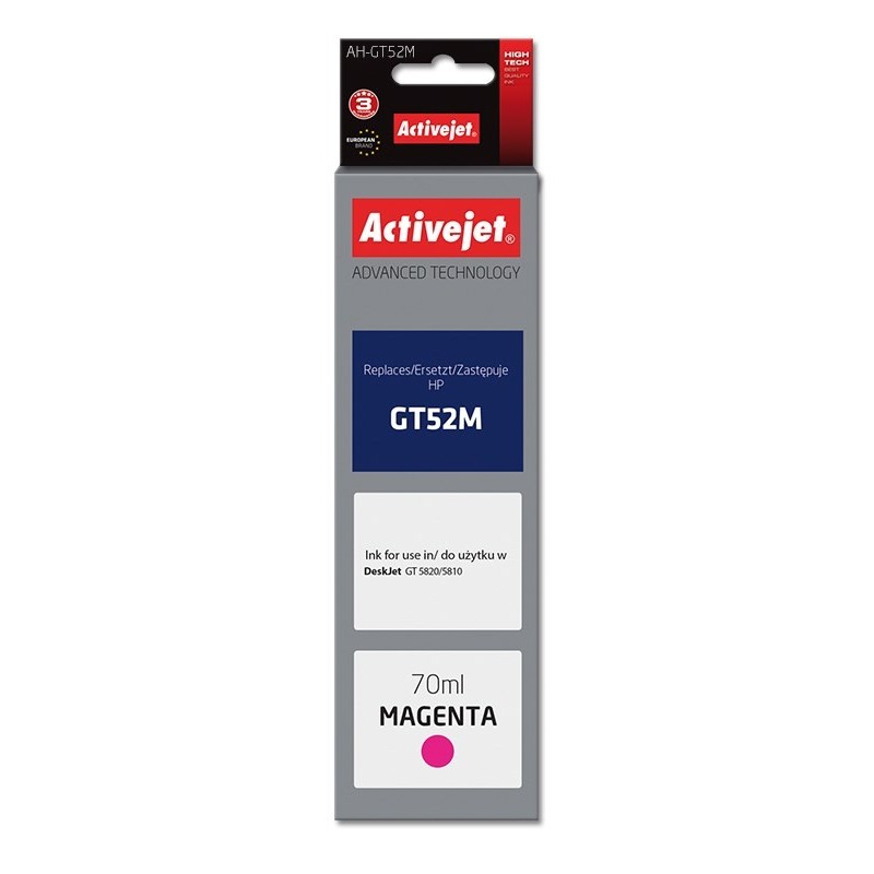 Activejet AH-GT52M Tusz (zamiennik HP GT52M M0H55AE Supreme 70 ml 8000 stron, czerwony)