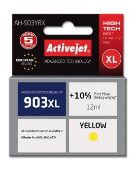 Activejet AH-903YRX Tusz (zamiennik HP 903XL T6M11AE Premium 12 ml żółty)