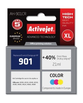 Activejet AH-901CR Tusz (zamiennik HP 901 CC656AE Premium 21 ml kolor)