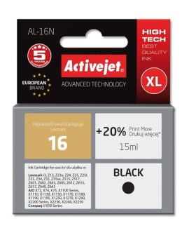 Activejet AL-16N Tusz (zamiennik Lexmark 16 10N0016 Supreme 15 ml czarny)