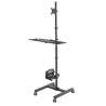 Wózek stand profesjonalny Maclean, mobilne stanowisko komputerowe na kółkach, max 17"-32", max 20kg, MC-793