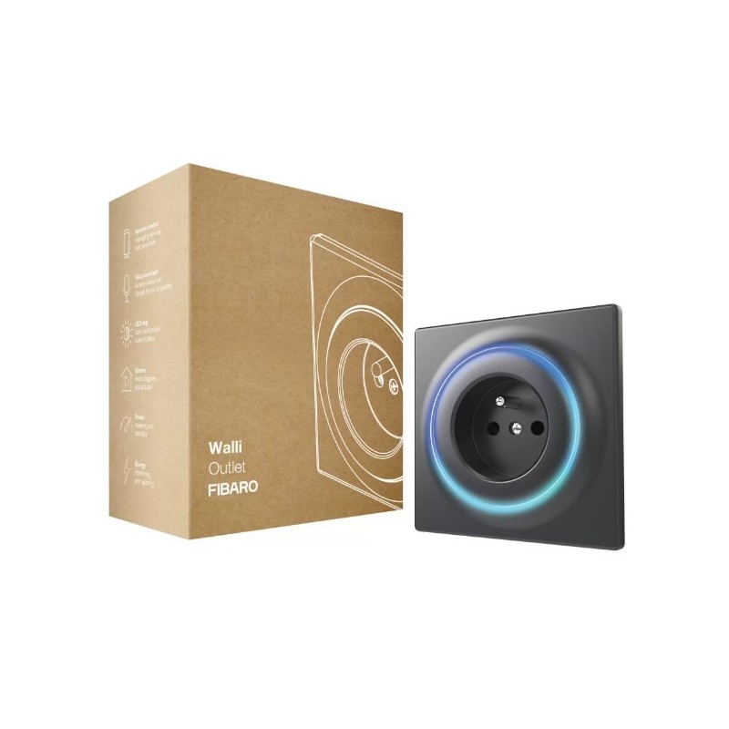 FIBARO FGWOE-011-8 Inteligentne gniazdko Walli Outlet antracyt