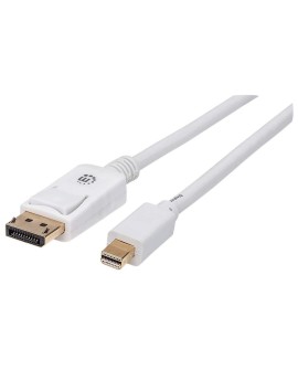 Manhattan Kabel monitorowy Mini DisplayPort/DisplayPort, M/M, biały, 2m