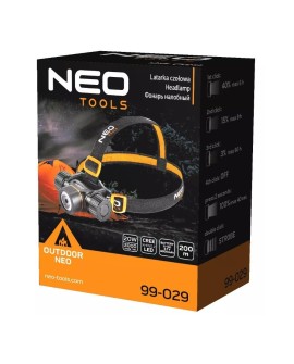 Latarka czołowa akumulatorowo-bateryjna USB Neo Tools 2000LM CREE XHP50.2 LED