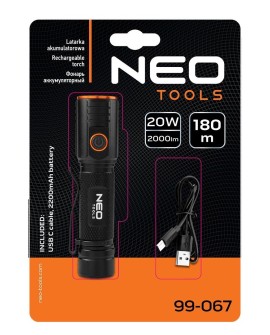 Latarka akumulatorowa USB C 2000 lm CHN LED