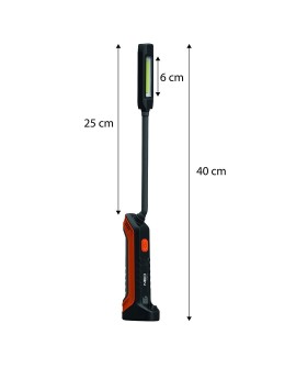 Lampa warsztatowa akumulatorowa 400 lm COB + latarka