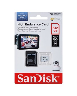 KARTA PAMIĘCI SANDISK HIGH ENDURANCE (rejestratory i monitoring) microSDXC 512GB V30 z adapterem