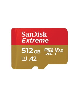KARTA PAMIĘCI SANDISK EXTREME microSDXC 512 GB 190/130 MB/s A2 C10 V30 UHS-I U3