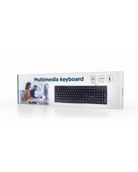 GEMBIRD KLAWIATURA MULTIMEDIALNA KB-UM-107 USB, US LAYOUT, CZARNA