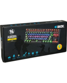KLAWIATURA I-BOX AURORA K-2R RGB, MECHANICZNA, BLUE SWITCH, GAMING