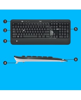 Logitech Advanced MK540 klawiatura Dołączona myszka Uniwersalne USB QWERTZ Swiss Czarny, Biały