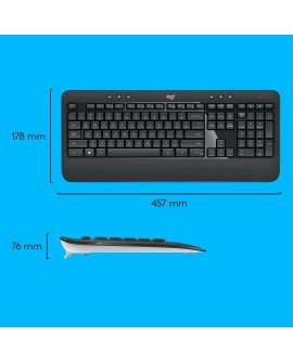 Logitech Advanced MK540 klawiatura Dołączona myszka Uniwersalne USB QWERTZ Swiss Czarny, Biały