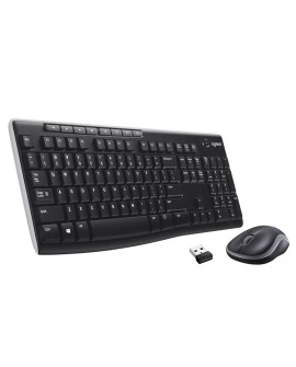 Logitech Wireless Combo MK270 klawiatura Dołączona myszka Uniwersalne USB QWERTZ Swiss Czarny