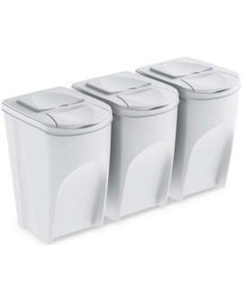 KEDEN KOSZ NA ŚMIECI SORTIBOX 35L SET 3 - POPIELATY