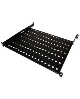 ALANTEC Półka stała 19" 1U głęb. 450mm, czarna, 4 punkty mocowania