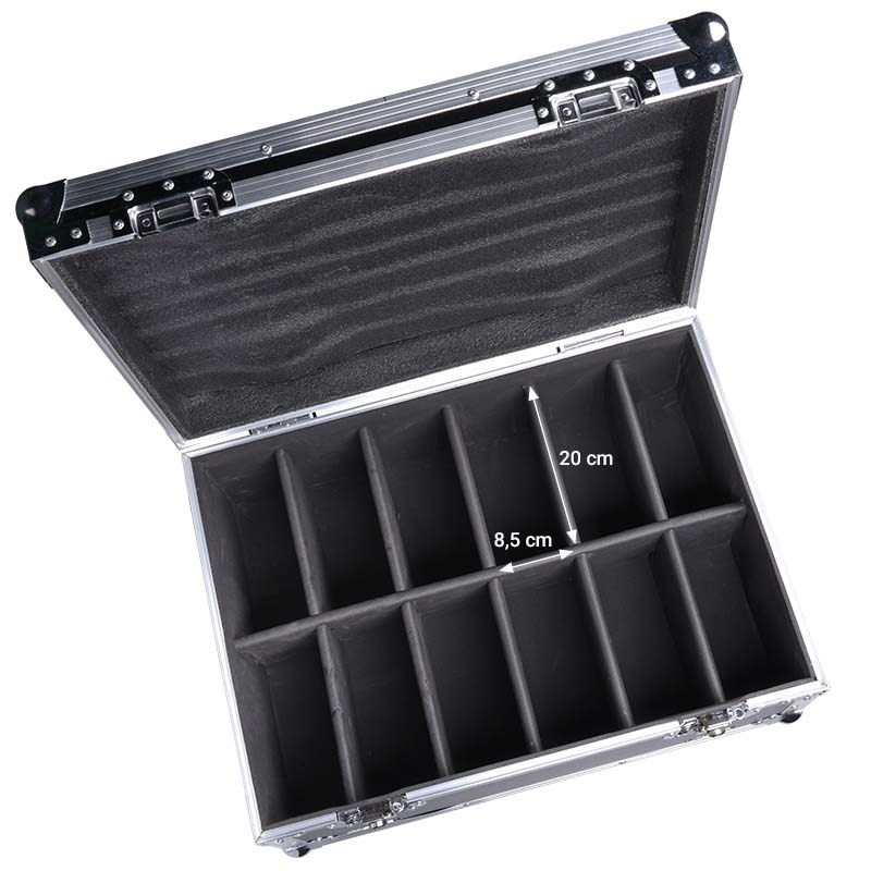 CASE4ME case na 12 sztuk FLAT PAR LED SLIM kółka