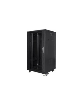 Szafa rack Lanberg FF01-6622-12B (22U 19'' 1160 mm / 600mm / 600 mm stojąca Szklane 800 kg kolor czarny)