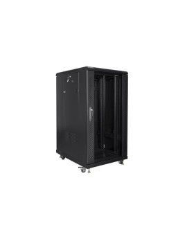 Szafa rack Lanberg FF01-6822-12B (22U 19'' 1160 mm / 600mm / 800 mm stojąca Szklane 800 kg kolor czarny)