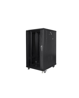 Szafa rack Lanberg FF01-6822-12B (22U 19'' 1160 mm / 600mm / 800 mm stojąca Szklane 800 kg kolor czarny)