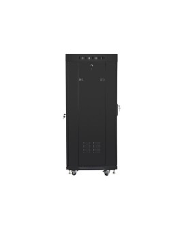 LANBERG SZAFA STOJĄCA RACK 19" 27U 600X600 DRZWI SZKLANE LCD CZARNA FF01-6627-12BL (FLAT PACK)