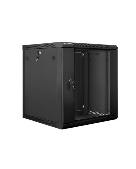 Szafa rack Lanberg WF01-6612-10B (12U 635mm / 600mm / 600 mm wisząca Szklane 19'' kolor czarny)
