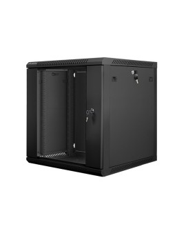 Szafa rack Lanberg WF01-6612-10B (12U 635mm / 600mm / 600 mm wisząca Szklane 19'' kolor czarny)
