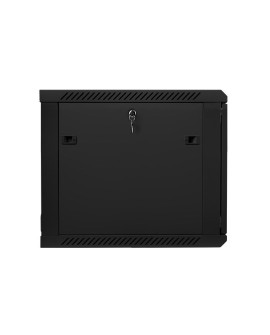 Szafa jednosekcyjna Lanberg WF01-6609-10B (9U 500mm / 600mm / 600 mm wisząca Szklane 19'' kolor czarny)