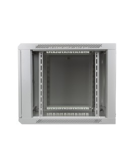 Szafa sieciowa wisząca 19" 9U rack 600x450, drzwi szyba, szary, niedzielona, niezłożona, 60kg