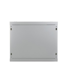 Szafa sieciowa wisząca 19" 9U rack 600x450, drzwi szyba, szary, niedzielona, niezłożona, 60kg