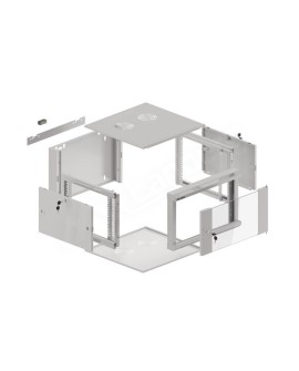 LANBERG SZAFA WISZĄCA 19" 6U 570X600 SZYBKI MONTAŻ (SZARA, FLAT PACK) WFFA-5606-10S