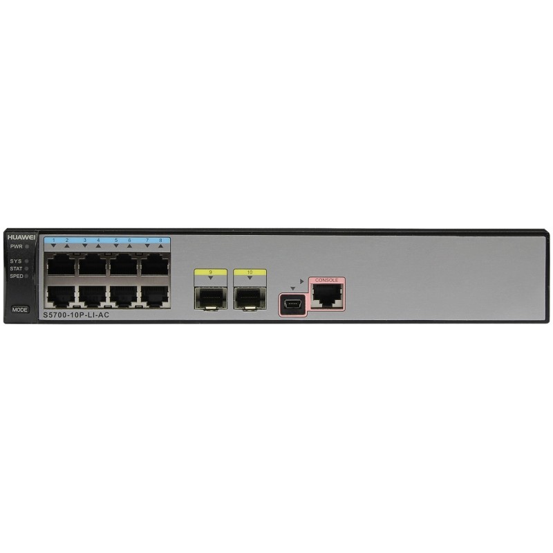 Huawei S5700-10P-LI-AC Zarządzany L2/L3 Gigabit Ethernet (10/100/1000) Czarny