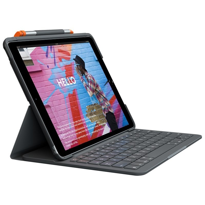 Logitech Slim Folio QWERTZ Niemiecki Bluetooth Grafitowy