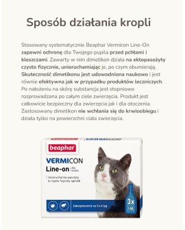 BEAPHAR VERMIcon Line-on Cat - krople przeciw pasożytom dla kota - 3x 1ml