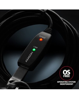 Axagon ADR-215 USB 2.0 A-M - A-F active extension/repeater cable 15m - Kabel - Digital/Daten kabel USB USB A Czarny