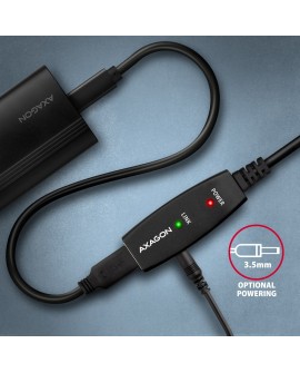 Axagon ADR-215 USB 2.0 A-M - A-F active extension/repeater cable 15m - Kabel - Digital/Daten kabel USB USB A Czarny
