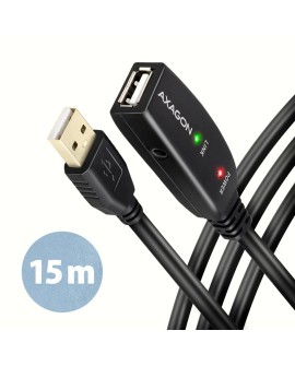 Axagon ADR-215 USB 2.0 A-M - A-F active extension/repeater cable 15m - Kabel - Digital/Daten kabel USB USB A Czarny