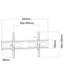 MACLEAN UCHWYT DO TV, MAX VESA 800X400, 43-100", 120KG, REG. ODCHYLENIA +15°~-15° MC-422