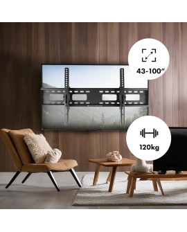 MACLEAN UCHWYT DO TV, MAX VESA 800X400, 43-100", 120KG, REG. ODCHYLENIA +15°~-15° MC-422